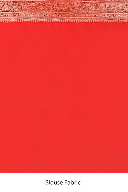 Buy_Naintara Bajaj_Red Zari Banarasi Silk Butti Brocade Saree With Running Blouse _Online_at_Aza_Fashions