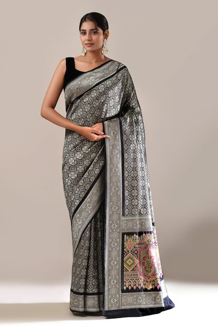 Samyukta Singhania Silk Banarasi Woven Saree With Running Blouse 