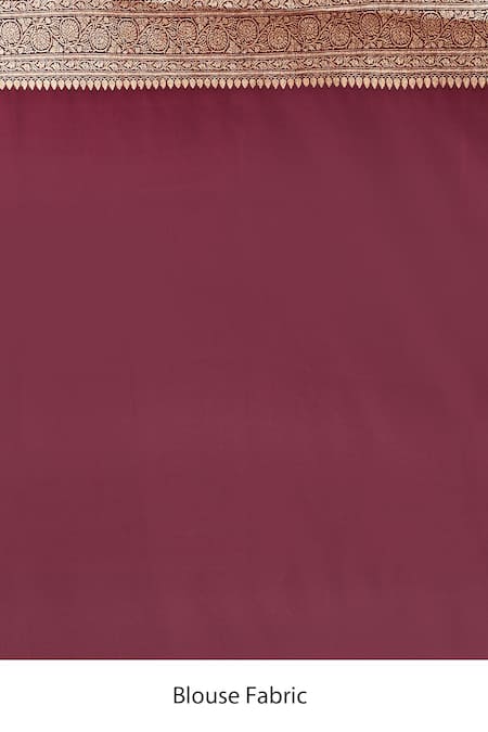 Shop_Naintara Bajaj_Wine Zari Weave Banarasi Silk Saree With Running Blouse _Online_at_Aza_Fashions