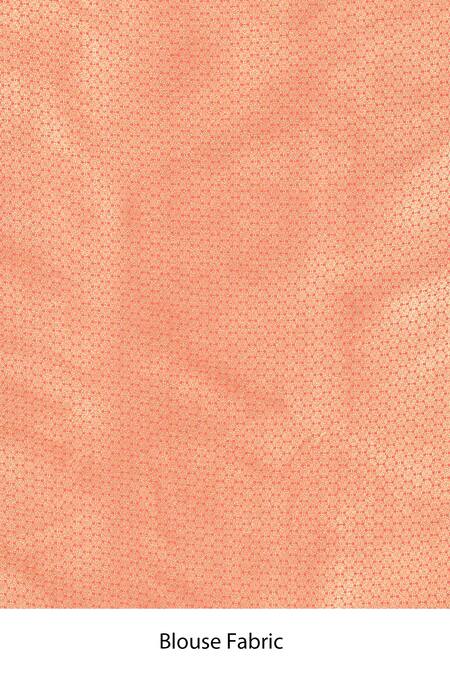 Shop_Samyukta Singhania_Peach Flower Weave Banarasi Silk Saree With Running Blouse _Online_at_Aza_Fashions