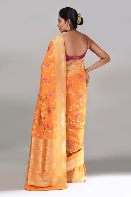 Samyukta Singhania Flower Weave Banarasi Silk Saree With Running Blouse 