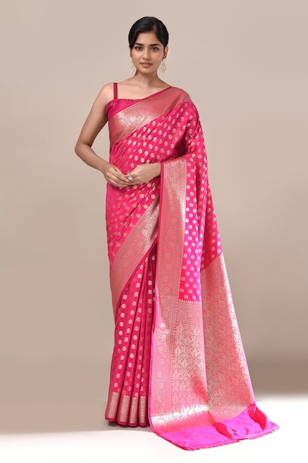 Naintara Bajaj Banarasi Silk Butti Brocade Saree With Running Blouse