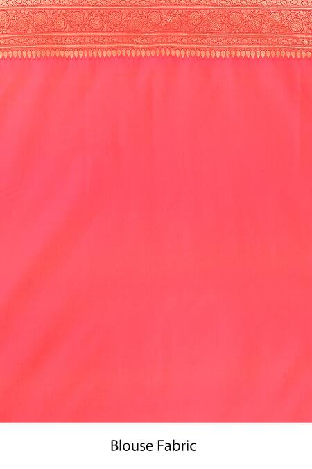 Naintara Bajaj_Peach Flower Banarasi Silk Saree With Running Blouse _at_Aza_Fashions