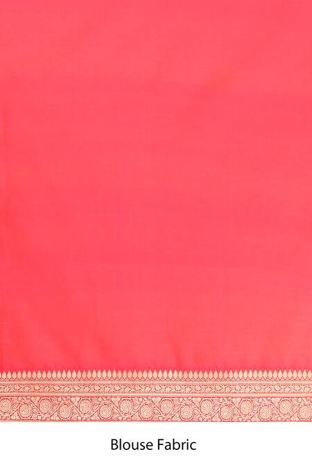 Naintara Bajaj_Peach Banarasi Silk Butti Brocade Saree With Running Blouse _Online_at_Aza_Fashions