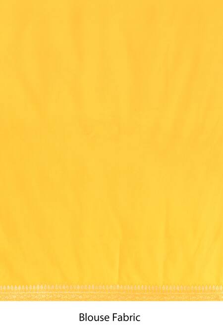 Naintara Bajaj_Yellow Flower Weave Banarasi Silk Saree With Running Blouse _Online_at_Aza_Fashions