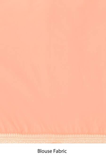 Naintara Bajaj_Peach Flower Weave Banarasi Silk Saree With Running Blouse _Online_at_Aza_Fashions