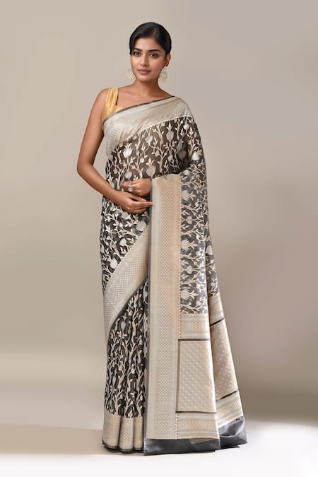 Samyukta Singhania Flower Weave Banarasi Silk Saree With Running Blouse 