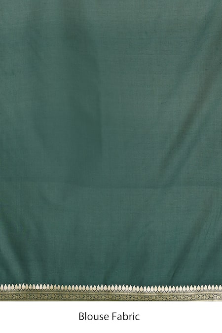 Buy_Samyukta Singhania_Green Flower Weave Banarasi Silk Saree With Running Blouse _Online_at_Aza_Fashions