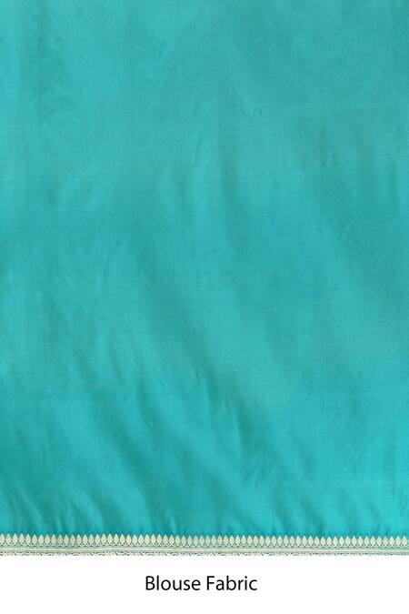 Shop_Samyukta Singhania_Blue Banarasi Butti Saree With Running Blouse _Online_at_Aza_Fashions