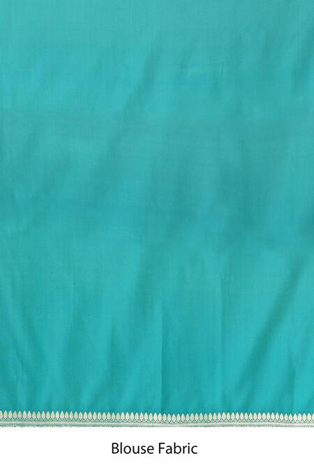 Buy_Samyukta Singhania_Blue Flower Weave Banarasi Silk Saree With Running Blouse _Online_at_Aza_Fashions