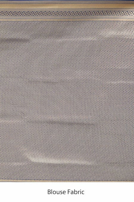 Samyukta Singhania_Blue Embroidery, Zari Flower Weave Banarasi Silk Saree With Running Blouse _Online_at_Aza_Fashions