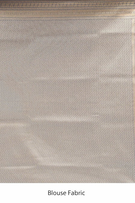 Buy_Samyukta Singhania_Blue Embroidery, Zari Flower Weave Banarasi Silk Saree With Running Blouse _Online_at_Aza_Fashions