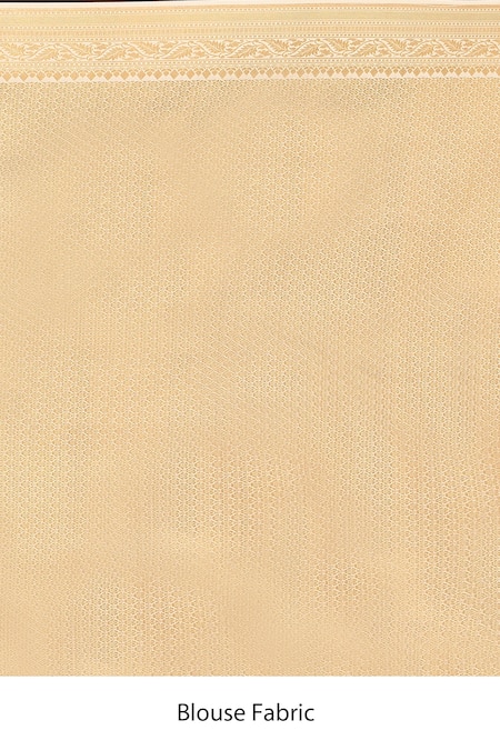 Samyukta Singhania_White Flower Banarasi Silk Saree With Running Blouse _at_Aza_Fashions