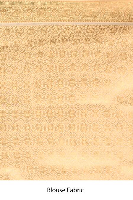 Buy_Samyukta Singhania_White Flower Jaal Weave Banarasi Silk Saree With Running Blouse _Online_at_Aza_Fashions