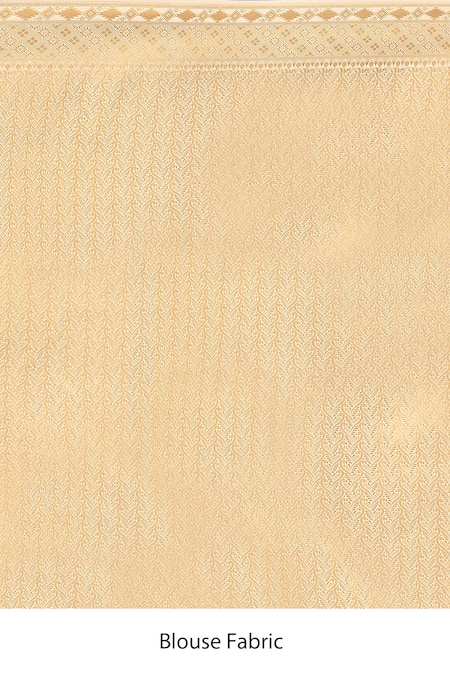 Shop_Samyukta Singhania_White Flower Jaal Weave Banarasi Silk Saree With Running Blouse _Online_at_Aza_Fashions