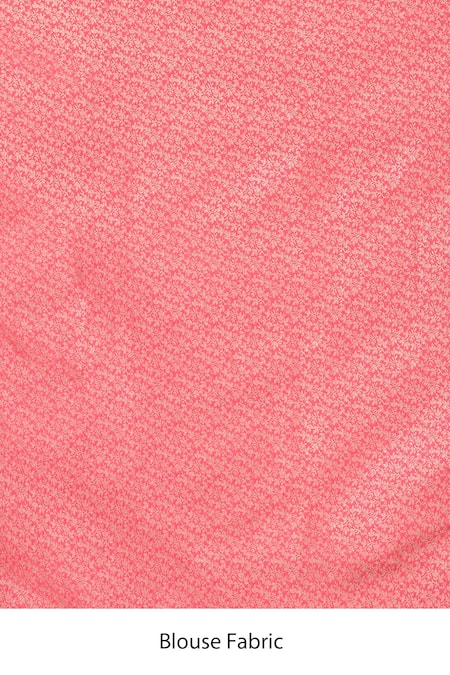 Samyukta Singhania_Peach Flower Weave Banarasi Silk Saree With Running Blouse _Online_at_Aza_Fashions