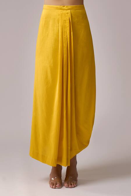 Buy Anamika Khanna Mustard Silk Embroidery, Sequins Round Neck Kurta Set Buy_Anamika Khanna_Mustard Silk Embroidery, Sequins Round Neck Kurta Set