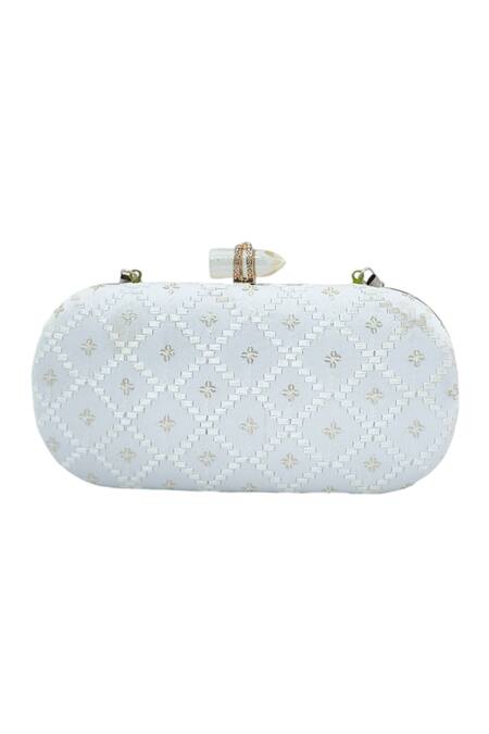A Clutch Story_White Chandni Capsule Clutch _Online_at_Aza_Fashions