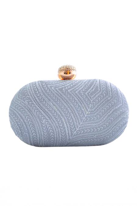 A Clutch Story_Gray Crystals Baadal Grey Capsule Clutch_Online_at_Aza_Fashions
