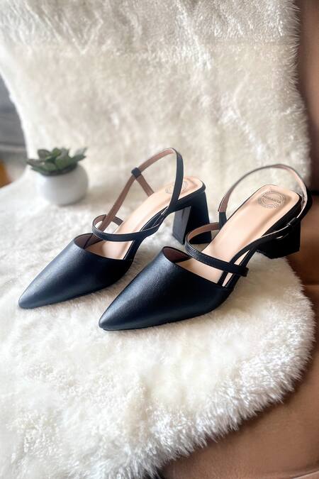 Modanta Footwear_Black Strappy Pointed Heels _Online_at_Aza_Fashions