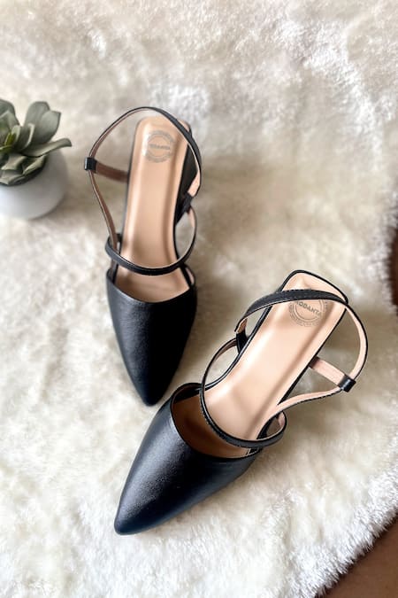 Modanta Footwear Black Strappy Pointed Heels 