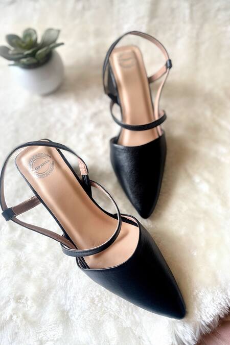 Buy_Modanta Footwear_Black Strappy Pointed Heels _Online_at_Aza_Fashions