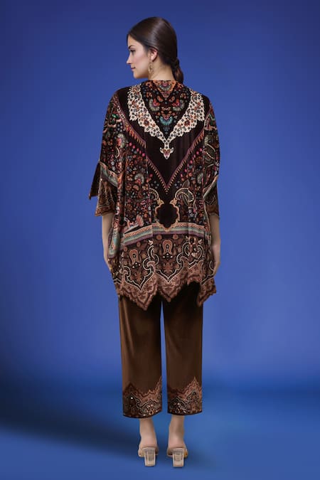 Samyukta Singhania Black Printed Kaftan & Pant Set 