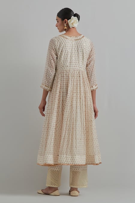 Ikshita Choudhary Chanderi Block Print Anarkali Set 