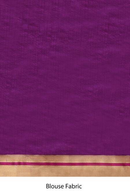Shop_Weaver Story_Purple Chanderi Embroidery Printed Saree With Running Blouse_Online_at_Aza_Fashions