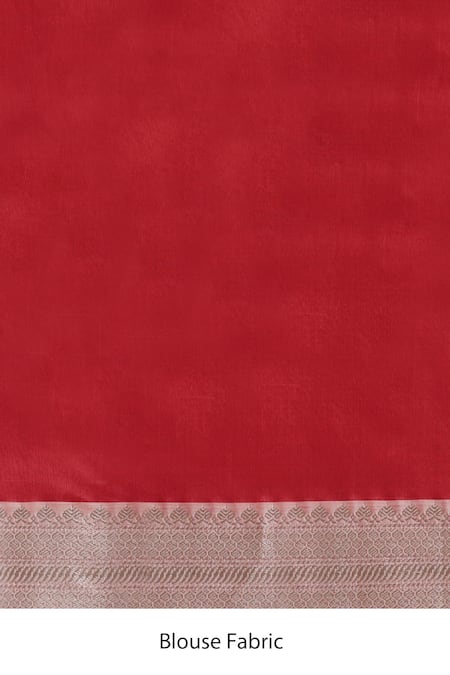 Buy_Weaver Story_Red Chanderi Designer Saree With Running Blouse _Online_at_Aza_Fashions