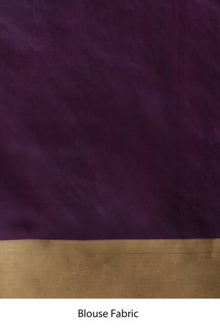 Shop_Weaver Story_Purple Chanderi Embroidery Plum Saree With Running Blouse_Online_at_Aza_Fashions