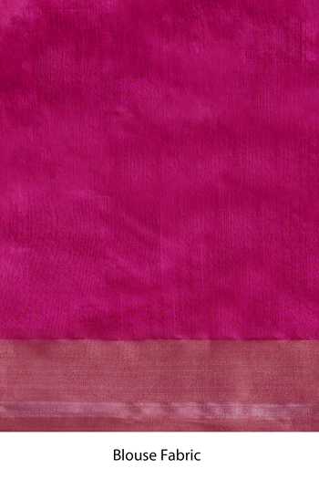 Shop_Weaver Story_Pink Chanderi Embroidery Hot Saree With Running Blouse_Online_at_Aza_Fashions