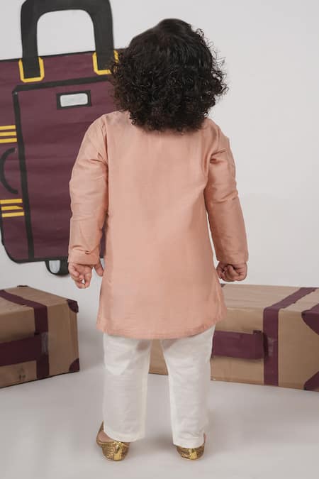 Little Brats Aeroplan Hand Embroidered Kurta Set 