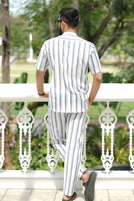 RAAS LIFE Blue Stripe Cotton Shirt 