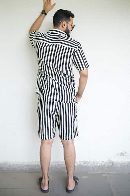 RAAS LIFE Black Stripe Linen Cotton Coord Set 