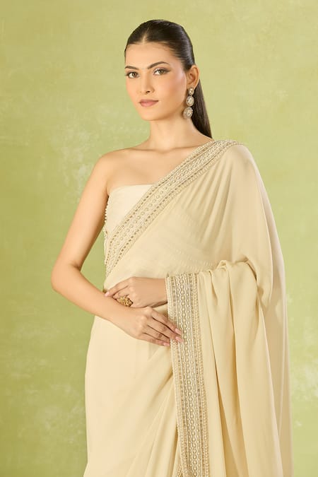 Tarun Tahiliani Ivory Beads Classic Saree Set Online at Aza Fashions Tarun Tahiliani_Ivory Beads Classic Saree Set _Online_at_Aza_Fashions
