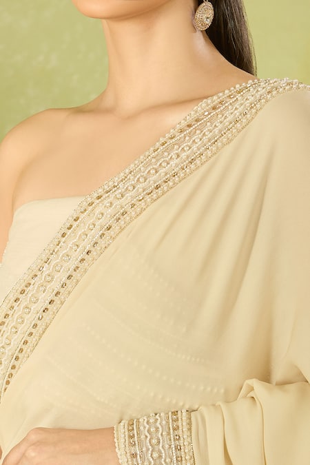 Shop Tarun Tahiliani Ivory Beads Classic Saree Set Online at Aza Fashions Shop_Tarun Tahiliani_Ivory Beads Classic Saree Set _Online_at_Aza_Fashions