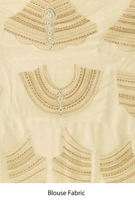 Shop Tarun Tahiliani Ivory Beads Classic Saree Set Shop_Tarun Tahiliani_Ivory Beads Classic Saree Set