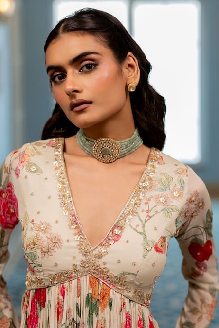 Buy Paulmi And Harsh Multi Color Georgette Sequins, Floral Print Peplum Tunic And Sharara Set Online at Aza Fashions Buy_Paulmi And Harsh_Multi Color Georgette Sequins, Floral Print Peplum Tunic And Sharara Set _Online_at_Aza_Fashions