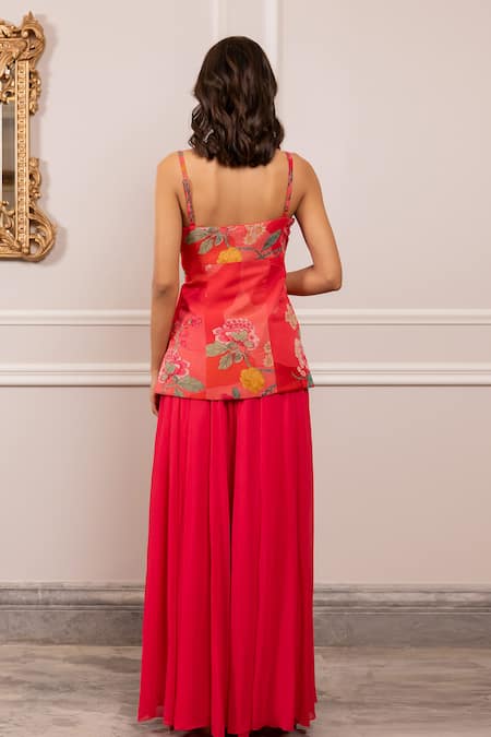 Paulmi And Harsh Floral Printed Kurta Palazzo Set 