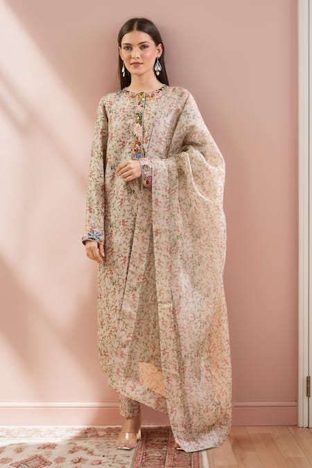 Anamika Khanna Blossom Print Kurta Set 