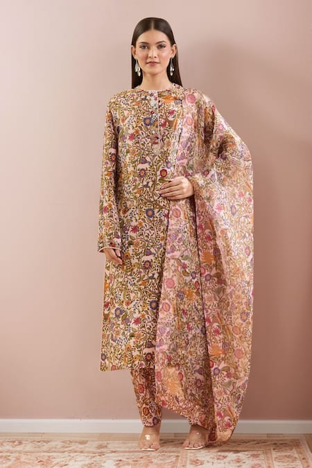 Anamika Khanna Bloom Print Kurta Set 