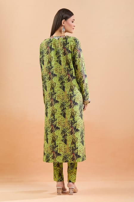 Anamika Khanna Abstract Print Kurta Pant Set 