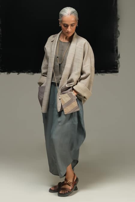 Urvashi Kaur Designer Silk Jyu Jacket 