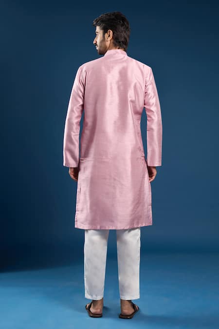 Arihant Rai Sinha Onion Pink Dupion Silk Kurta Set 