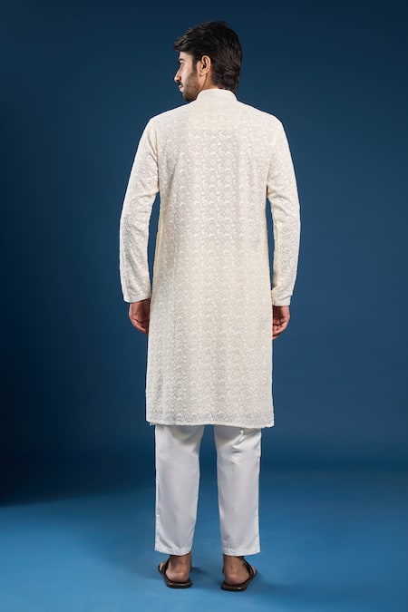 Arihant Rai Sinha Beige Thread Work Kurta Set 