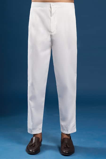 Arihant Rai Sinha_Navy Velvet, Cotton Embroidery, Zari Blue Sherwani Set _at_Aza_Fashions