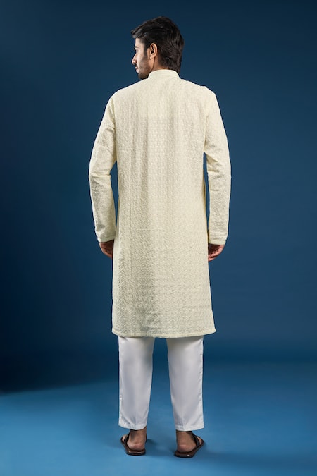 Arihant Rai Sinha Beige Thread Embroidered Kurta Set 