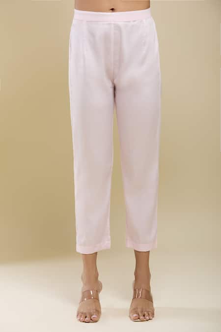 Buy_Samyukta Singhania_Pink Georgette, Cotton, Organza Gota Patti Multi-color Embroidered Anarkali Set 