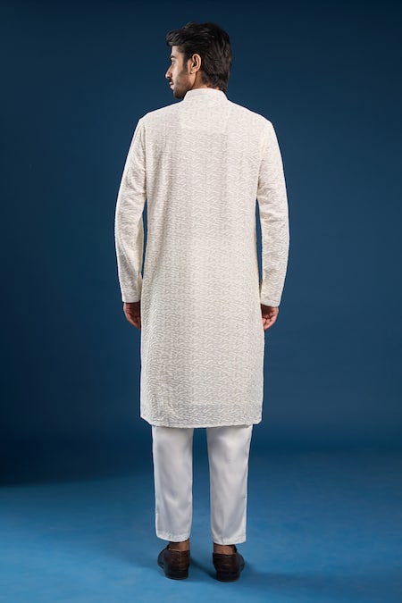 Arihant Rai Sinha Beige Thread Embroidered Kurta Set 